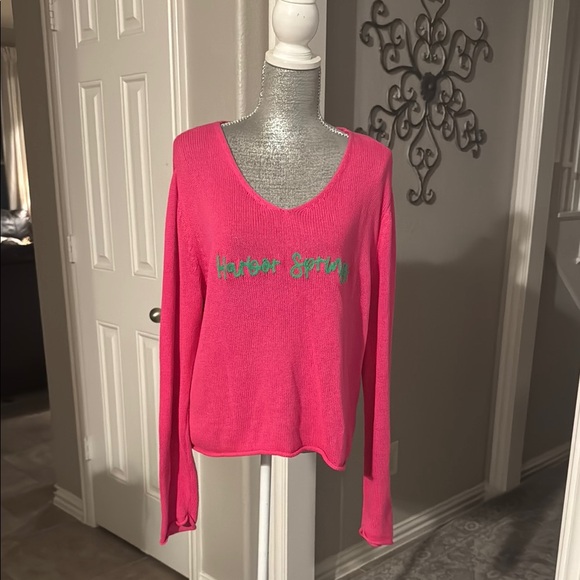 Women's V-Neck Sweater - Pink Harbor Springs Large‎ - Picture 1 of 2